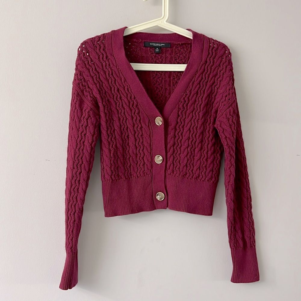 Marc New York Andrew Marc woman cotton knitted front buttons cardigan XS